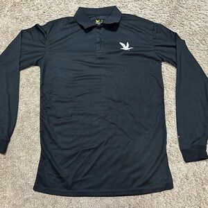 Wawa Black Long Sleeve Polo Shirt Size Medium A-96